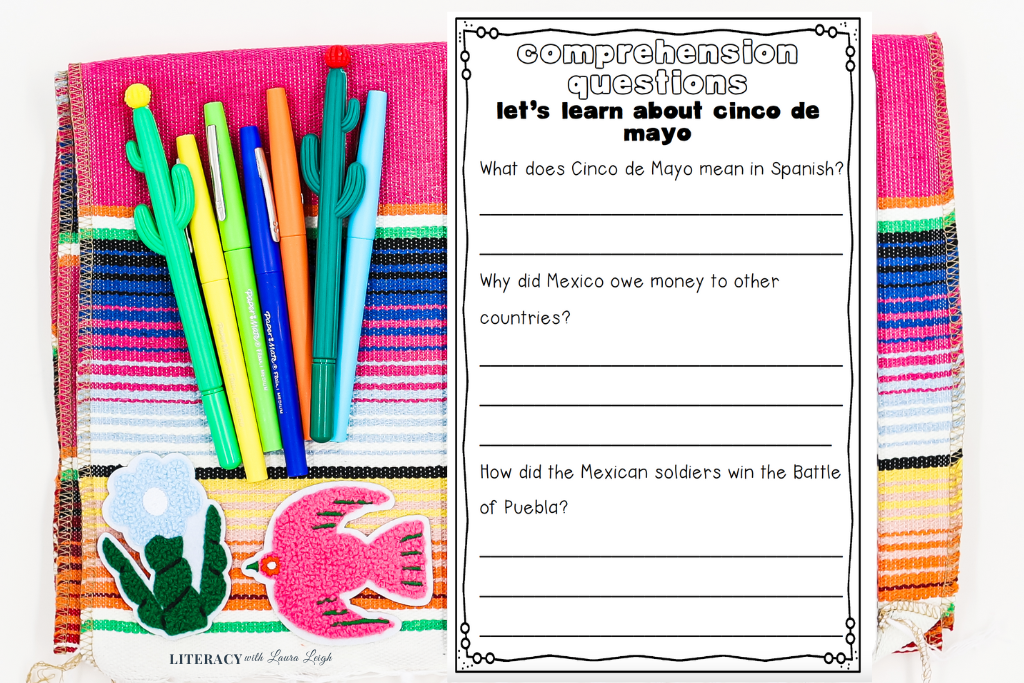 cinco de mayo comprehension worksheet questions