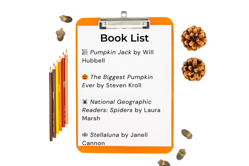Visual list of the best Halloween read alouds for 2nd grade—fun, gentle fall picture books perfect for homeschool families in October.
