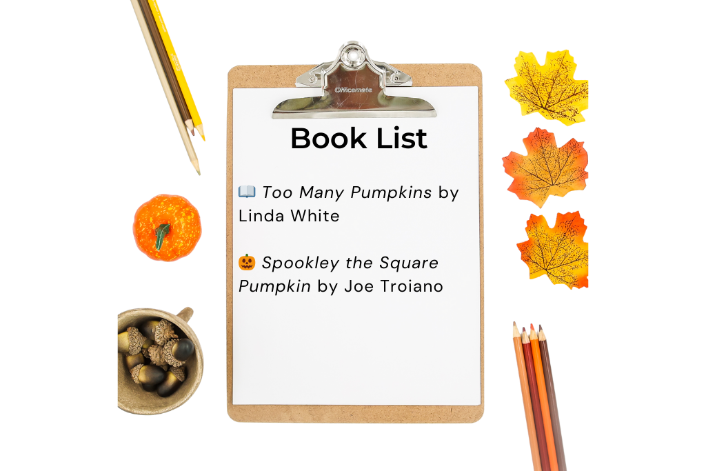Picture list of warm Halloween read alouds for 2nd grade—sweet and gentle fall books with light Halloween themes for homeschool families.