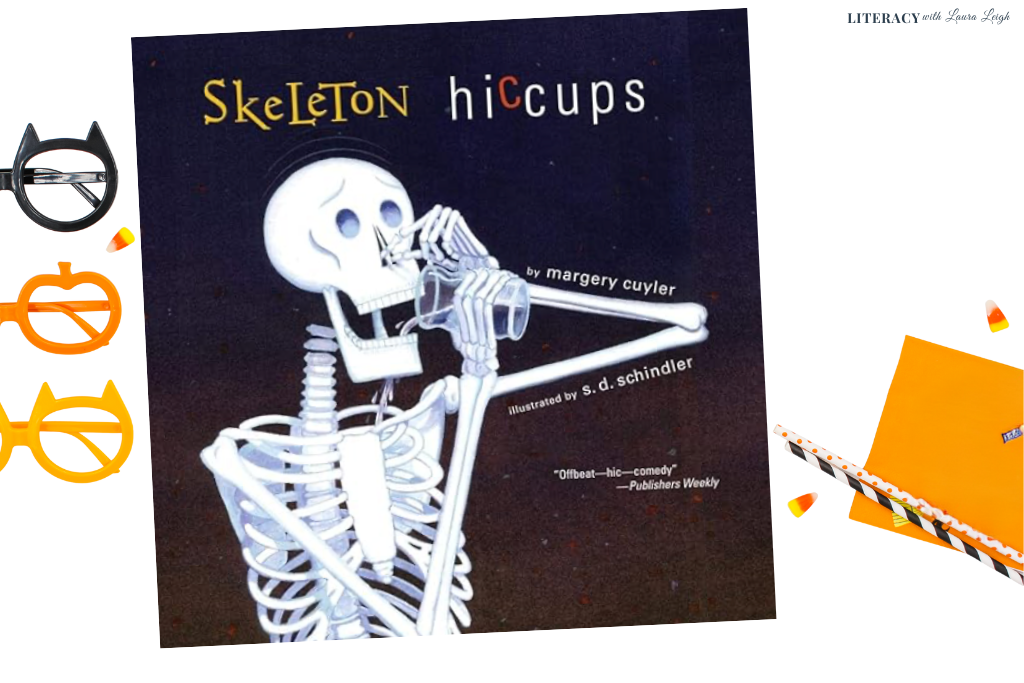 Skeleton Hiccups book cover – lighthearted Halloween story perfect for early readers.