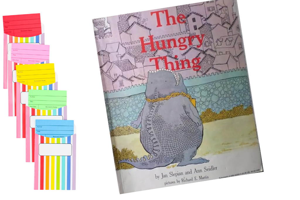The Hungry Thing book cover – phonemic awareness rhyming book where kids decode silly food names.